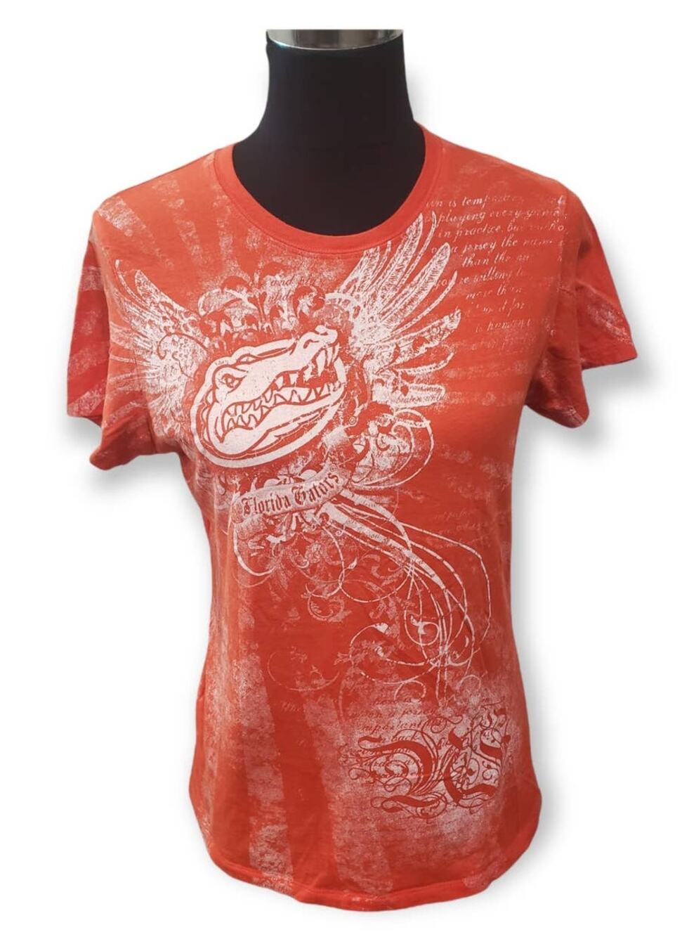 Creative Apparel Florida Gators Orange & White Short Sleeved Shirt - Size Large
